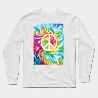 Peace Tie Dye Heart - 70's love Long Sleeve T-Shirt